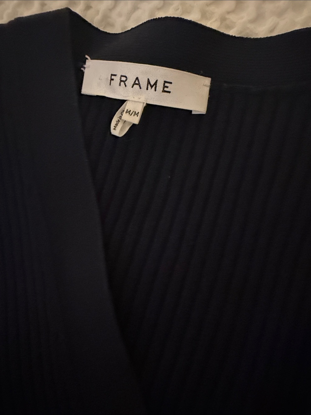Frame Denim Navy Ribbed Button-Front Set - Picture 4 of 6